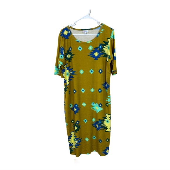 LuluRoe Carly green dress 3xl - Picture 1 of 4